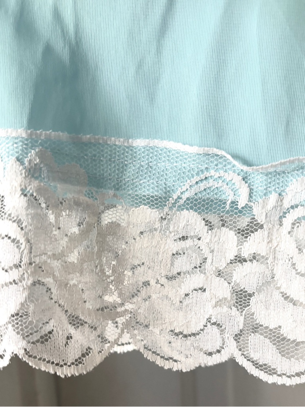Vintage Sky Blue Lace Trim Half Slip Size XL - Picture 5 of 11